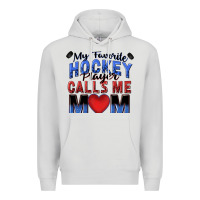 Dove Grey my favorite hockey player calls me mom Premium Hoodie - Zillion Design Studio