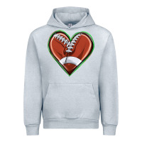 Heather Grey football heart Urban Hoodie - texasbilliewilder