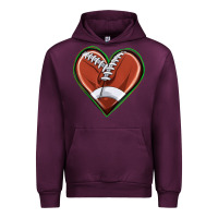 Mauve Wine football heart Urban Hoodie - texasbilliewilder