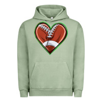 Pigment Oil Green football heart Urban Hoodie - texasbilliewilder