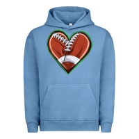 Pigment Pebble Blue football heart Urban Hoodie - texasbilliewilder