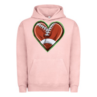 Pigment Salmon football heart Urban Hoodie - texasbilliewilder