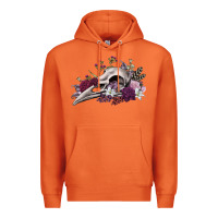 Carrot Boho floral raven skull Premium Hoodie - RanaPortraitStore