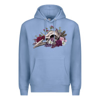 Colony Blue Boho floral raven skull Premium Hoodie - RanaPortraitStore