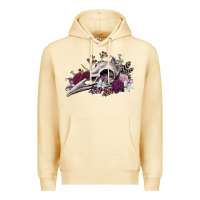 Pina Colada Boho floral raven skull Premium Hoodie - RanaPortraitStore