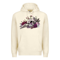 Sandshell Boho floral raven skull Premium Hoodie - RanaPortraitStore