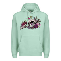 Seafoam Boho floral raven skull Premium Hoodie - RanaPortraitStore
