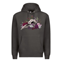 Smoke Boho floral raven skull Premium Hoodie - RanaPortraitStore