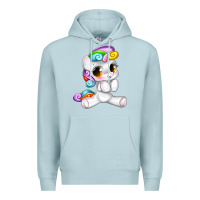 Blue Mist pride cute unicorn Premium Hoodie - texasbilliewilder