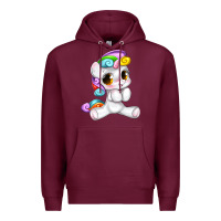 Burgundy pride cute unicorn Premium Hoodie - texasbilliewilder