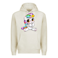 Oatmeal Heather pride cute unicorn Premium Hoodie - texasbilliewilder