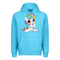 Ocean Blue pride cute unicorn Premium Hoodie - texasbilliewilder