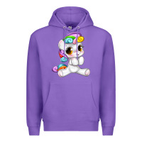 Purple pride cute unicorn Premium Hoodie - texasbilliewilder