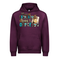 Mauve Wine more espresso less depresso Urban Hoodie - Zillion Design Studio