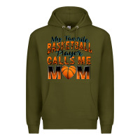 Army Green my favorite basketball player calls me mom Premium Hoodie - Zillion Design Studio