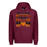 Burgundy my favorite basketball player calls me mom Premium Hoodie - Zillion Design Studio