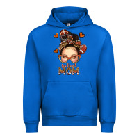 Cobalt football messy bun mom Urban Hoodie - texasbilliewilder