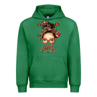 Emerald football messy bun mom Urban Hoodie - texasbilliewilder
