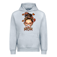 Heather Grey football messy bun mom Urban Hoodie - texasbilliewilder