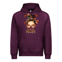 Mauve Wine football messy bun mom Urban Hoodie - texasbilliewilder