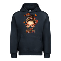 Navy football messy bun mom Urban Hoodie - texasbilliewilder