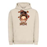 Pigment French Oak football messy bun mom Urban Hoodie - texasbilliewilder