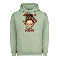 Pigment Oil Green football messy bun mom Urban Hoodie - texasbilliewilder