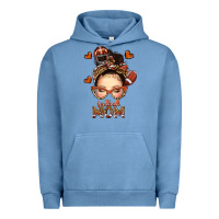 Pigment Pebble Blue football messy bun mom Urban Hoodie - texasbilliewilder