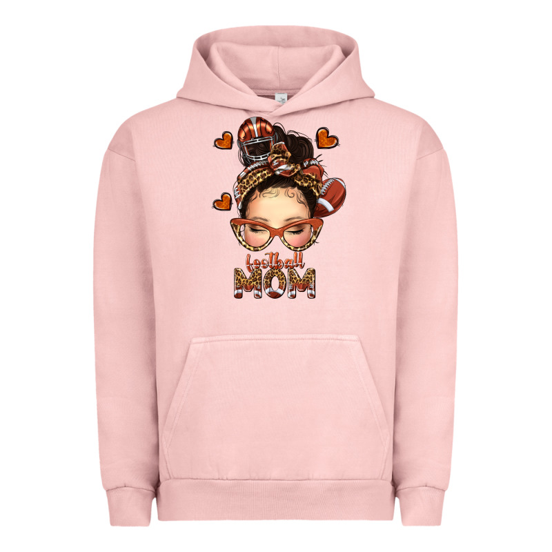 Football Messy Bun Mom Urban Hoodie by texasbilliewilder | Teevron