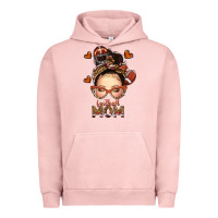 Pigment Salmon football messy bun mom Urban Hoodie - texasbilliewilder