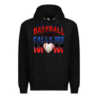 Black my favorite baseball player calls me mom Premium Hoodie - Zillion Design Studio