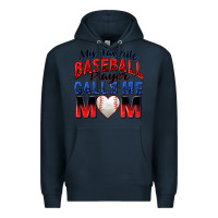 Navy my favorite baseball player calls me mom Premium Hoodie - Zillion Design Studio