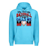 Ocean Blue my favorite baseball player calls me mom Premium Hoodie - Zillion Design Studio