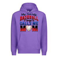 Purple my favorite baseball player calls me mom Premium Hoodie - Zillion Design Studio