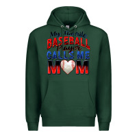 Sports Green my favorite baseball player calls me mom Premium Hoodie - Zillion Design Studio