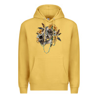 Antique Gold Boho wolf skull Premium Hoodie - RanaPortraitStore
