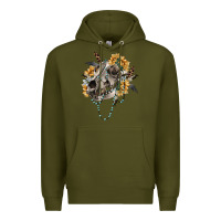 Army Green Boho wolf skull Premium Hoodie - RanaPortraitStore
