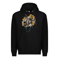 Black Boho wolf skull Premium Hoodie - RanaPortraitStore