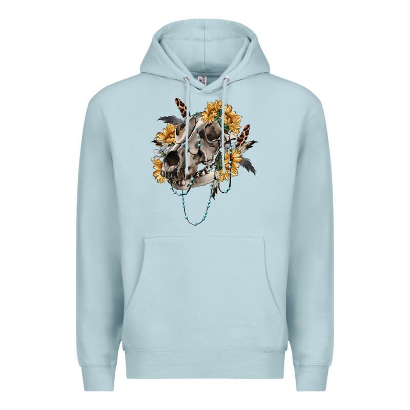 Boho Wolf Skull Premium Hoodie by RanaPortraitStore | Teevron