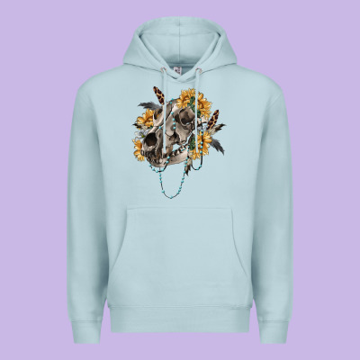 Boho Wolf Skull Premium Hoodie Designed By Ranaportraitstore