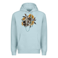 Blue Mist Boho wolf skull Premium Hoodie - RanaPortraitStore