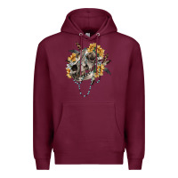 Burgundy Boho wolf skull Premium Hoodie - RanaPortraitStore