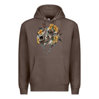 Coffee Boho wolf skull Premium Hoodie - RanaPortraitStore