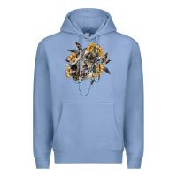 Colony Blue Boho wolf skull Premium Hoodie - RanaPortraitStore