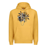 Mustard Boho wolf skull Premium Hoodie - RanaPortraitStore