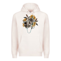 Pale Pink Boho wolf skull Premium Hoodie - RanaPortraitStore