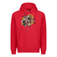 Red Boho wolf skull Premium Hoodie - RanaPortraitStore