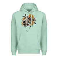 Seafoam Boho wolf skull Premium Hoodie - RanaPortraitStore