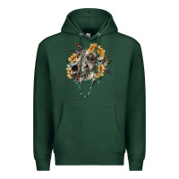 Sports Green Boho wolf skull Premium Hoodie - RanaPortraitStore