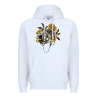 White Boho wolf skull Premium Hoodie - RanaPortraitStore
